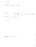 COMM 0005 - Technical English for English as an Additional Language Students