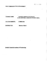 COMM 0005 - Technical English for English as an Additional Language Students