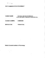 COMM 0005 - Technical English for English as an Additional Language Students