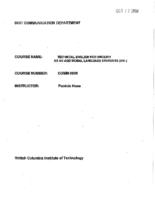 COMM 0005 - Technical English for English as an Additional Language Students