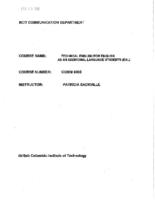 COMM 0005 - Technical English for English as an Additional Language Students
