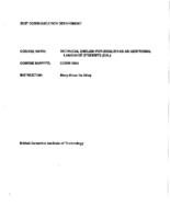 COMM 0005 - Technical English for English as an Additional Language Students