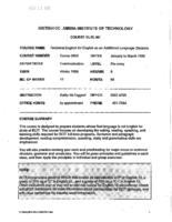 COMM 0005 - Technical English for English as an Additional Language Students
