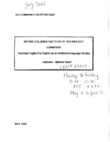COMM 0005 - Technical English for English as an Additional Language Students