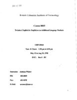 COMM 0005 - Technical English for English as an Additional Language Students