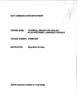 COMM 0005 - Technical English for English as an Additional Language Students