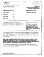 COMM 0005 - Technical English for English as an Additional Language Students