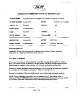 COMM 0005 - Technical English for English as an Additional Language Students