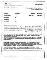 COMM 0005 - Technical English for English as an Additional Language Students