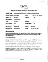 COMM 0005 - Technical English for English as an Additional Language Students