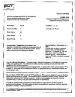 COMM 0005 - Technical English for English as an Additional Language Students