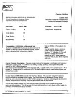 COMM 0005 - Technical English for English as an Additional Language Students