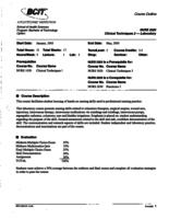 NURS 2020 - Clinical Techniques 2 - Laboratory