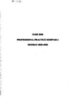 NURS 2040 - Professional Practice 2