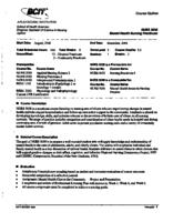 NURS 3038 - Mental Health Nursing Practicum