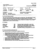 MKTG 4432 - Customer Service Strategies