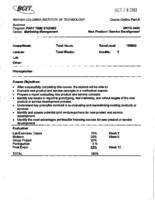 MKTG 3406 - New Product / Service Development