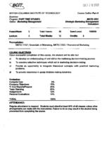 MKTG 4501 - Strategic Marketing Management Simulation