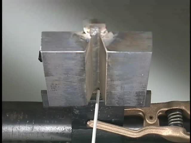 17. Single V-groove weld, butt joint, overhead (4G) position