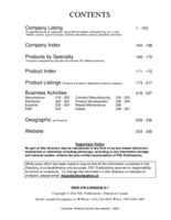 Contents (Canadian Medical Devices Sourcebook 2022)