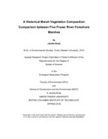 A historical marsh vegetation composition comparison between five Fraser River foreshore marshes