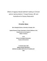 Effects of logging-induced sediment loading on Chinook salmon rearing habitat in Tranquil Estuary, BC and implications for estuary restoration