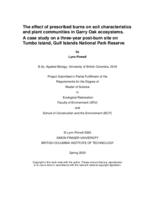 The effect of prescribed burns on soil characteristics and plant communities in Garry Oak ecosystems. A case study on a three-year post-burn site on Tumbo Island, Gulf Islands National Park Reserve