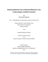 Breeding waterfowl use of restored wetlands in the Cariboo region of British Columbia