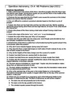 Chapter 04 Problems: Earth, Moon, and Sky