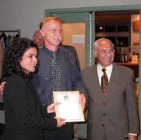 Mark Angelo accepting award from MLA Patty Sahota & MLA John Nuraney at 2005 Burnaby Lake System Project Reception