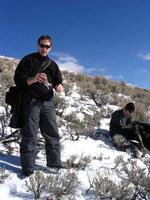 Wildlife instructor Dr. Doug Ransome teaching tracking skills to students
