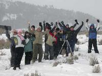 FWR students after spotting wolves in Lamar Valley, Yellowstone National Park
