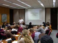 Bob Hamaguchi from Highland Valley Copper Mine delivering a session to students