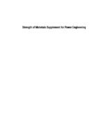 Strength of Materials Supplement for Power Engineering
