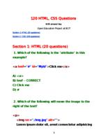 120 HTML, CSS Questions
