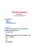 50 Javascript Questions