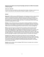 Exploring young adults' level of vaccine knowledge and intent for COVID-19 vaccination in British Columbia