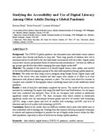 Studying the accessibility and use of digital literacy among older adults during a global pandemic
