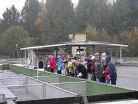 FWR students learning fish culture techniques at Chehalis Hatchery (fish troughs)
