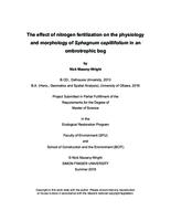 The effect of nitrogen fertilization on the physiology and morphology of Sphagnum capillifolium in an ombrotrophic bog