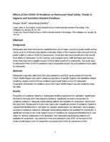 Effects of the COVID-19 pandemic on restaurant food safety: trends in hygiene and sanitation related violations.