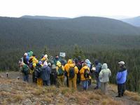 Kelly Pearce delivers a field session on Manning Park