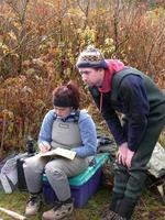 FWR students Tiffany Pither and Stephen Symes collecting field data