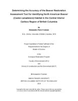 Determining the Accuracy of the Beaver Restoration Assessment Tool for Identifying North American Beaver (Castor canadensis) Habitat in the Central Interior Cariboo Region of British Columbia 