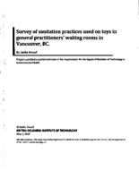 Survey of sanitation practices used on toys in general practitioners' waiting rooms in Vancouver, BC