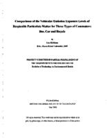 Comparisons of the vehicular emission exposure levels of respirable particulate matter for three types of commuters