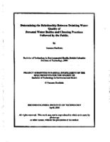 Determining the relationship between drinking water quality of personal water bottles and cleaning practices followed by the public
