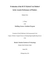 Evaluation of the BCIT hybrid test method in the acoustic performance of windows