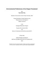 Environmental preferences of the Oregon Forestsnail