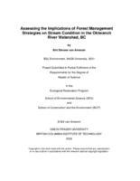 Assessing the implications of forest management strategies on stream condition in the Oktwanch River Watershed, BC